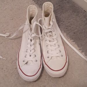 White hightop Converse All Star